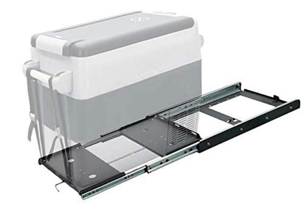 Tuff Stuff Overland Portable 55 Qt Fridge Slide Out and Tie Downs Black