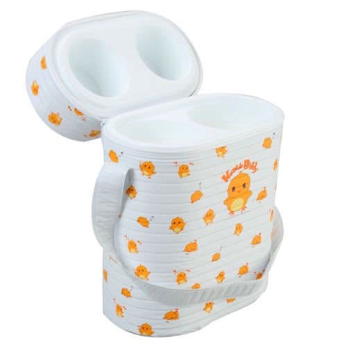 Convenient Insulated Baby Bottle Bag Keeps 2 Bottles Warm White
