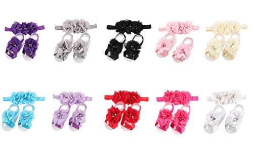 Baby Girl Foot Flower + Headband…
