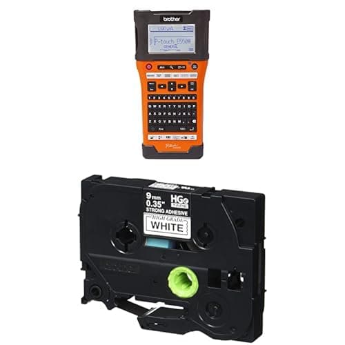 Bundle of Brother PTE550W Handheld Industrial Label Printer with Wi-Fi and Auto-Cutter - 24mm Labels + Brother P-Touch, HGE-S221 5 Pack Tape 0.35 (9mm) x 26.2ft (8m) Extra Strength Adhesive