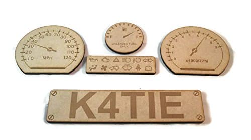 Wooden Car Dashboard Kit for Boxes with Dials, Guages and Personalised Number Plate