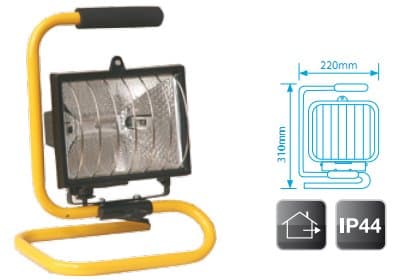 Evila – Spot HalogenA Mobile with Stand Floor + Lamp 500 W IP44