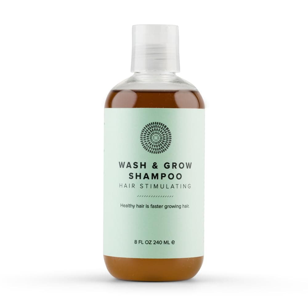 Wash & Grow Shampoo | Plant-Based Therapy for Healthier, Faster Growing Hair | Nourishes, Strengthens & Stimulates Scalp | Gentle Botanically Infused Formula | Non-Toxic (8 Fl Oz)