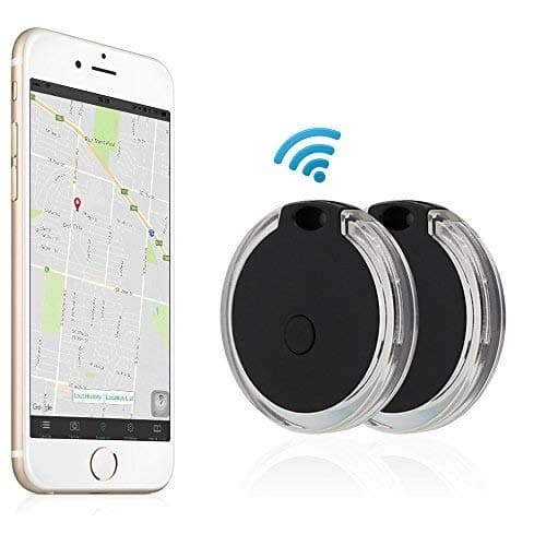 KeyTracker, Effeltch Smart Key Phone Wallet Finder Bluetooth Locator GPS Tracker Anti Lost Alarm with Selfie Shutter for IOS, Android Smartphone (Transparent balck)