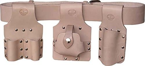 Scaffolding Tool Belt Set 4pc - Tan Leather - With XL Belt (41-50") - Connell of Sheffield