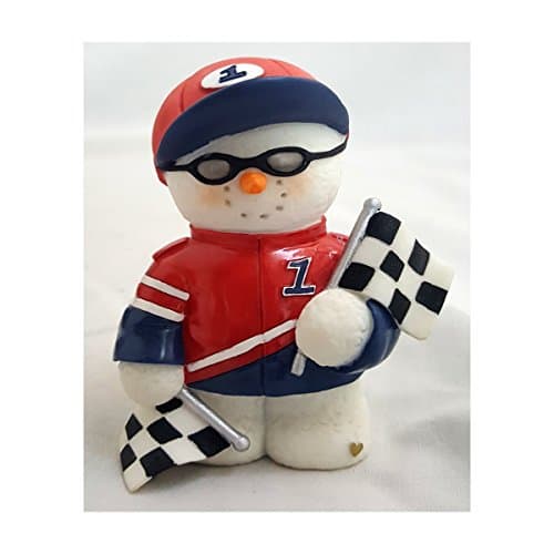 Snowonders 2002 Sarahs Attic Pit Stop Car Racing Snowman Figurine No. 0471
