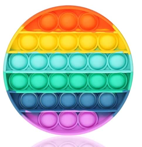 Fidget Toy with Popping Sound Rainbow Square Push Bubble Sensory Fidget Toys Pack for Anxiety & Stress Relief Autism Learning Materials,Squeeze Toy for Kids Teens Office Older