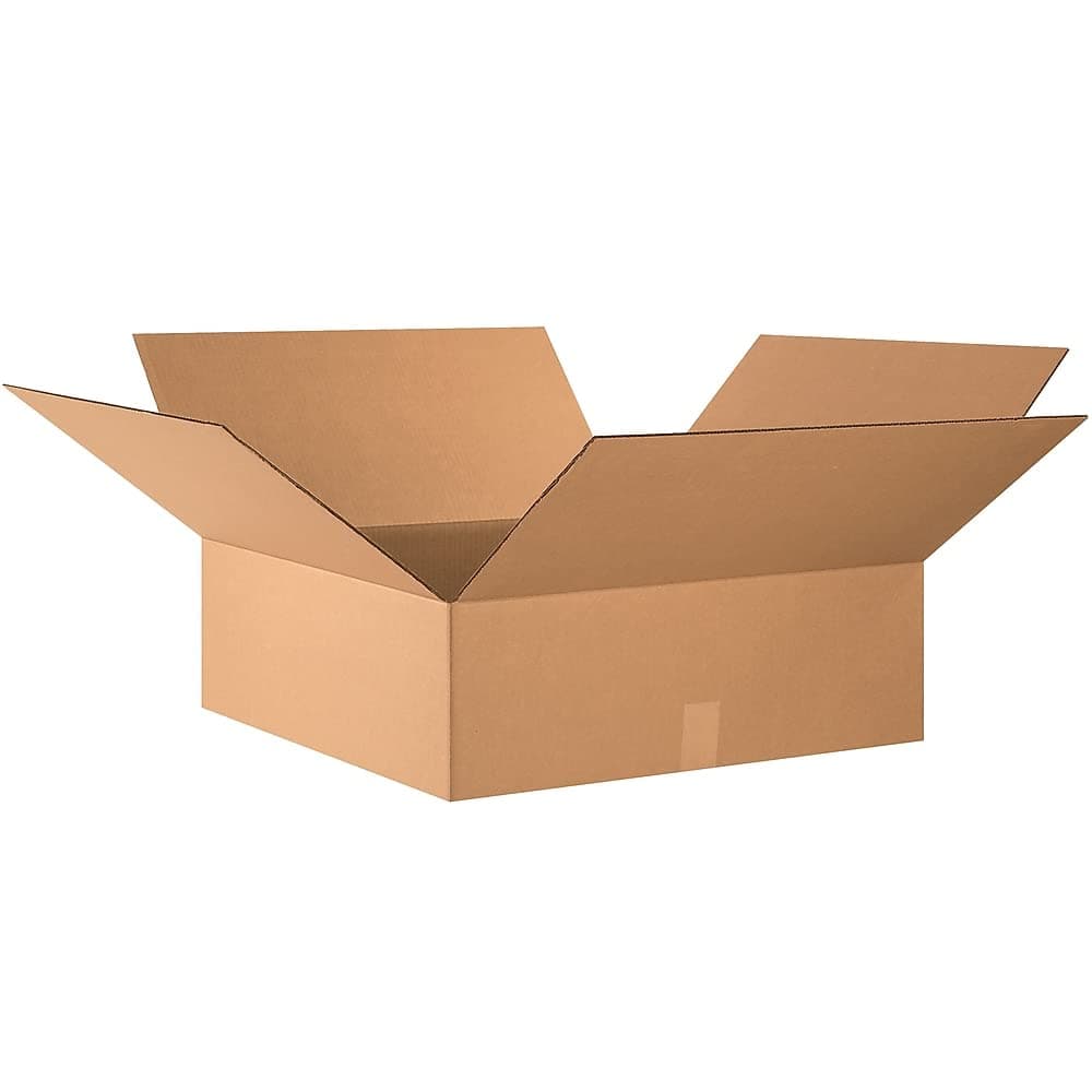BOX USA 24x24x8 Flat Corrugated Boxes, Flat, 24L x 24W x 8H, Pack of 10 | Shipping, Packaging, Moving, Storage Box for Home or Business, Strong Wholesale Bulk Boxes