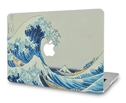 LuvCase Laptop Case Compatible with MacBook Air 13 Inch (2010-2017) A1466/A1369 (No Touch ID) Rubberized Plastic Hard Shell Cover (Japanese Wave)