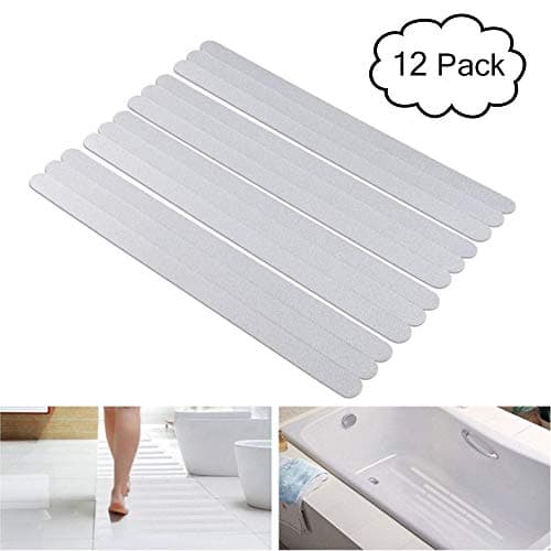 Anti-slip Strips, Non Slip Treads Tape, 12 pcs 15inches Transparent Non Slip Strips Stickers for Bathtubs Showers Stairs Bathroom Swimming Pool Safety Strength Adhesive by Erya
