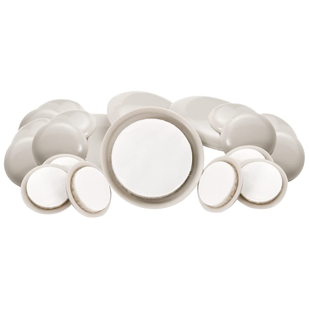 SuperSliders 自己粘着家具移動スライダー バリューパック カーペット表面用 テーブルや椅子の移動に最適 2サイズ 20個 - 1インチ & 1-3/4インチ - 円形 再利用可能 リネンカラー