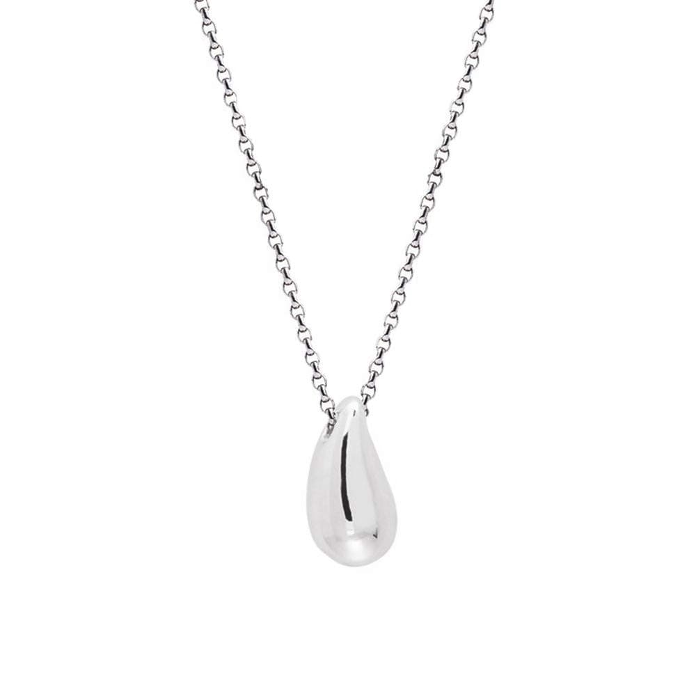 Dainty Teardrop Necklace for Women Girls Sterling Silver Minimalist Simple Tiny Oval Bead Beans Pear-Shaped Pendant Choker BFF Necklace Fashion Adjustable Chain 18" Jewelry Wedding Birthday Gift