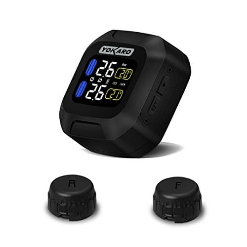 FULLELE Wireless Waterproof Tire Pressure Monitoring System (TPMS) for Motorcycle, 2 External Sensors