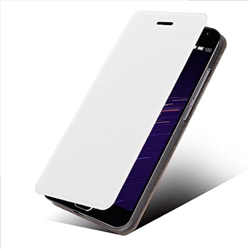 Lenovo K920 Case, Shock Proof Drop Resistant Pure Color Ultra-thin Leather Case for Lenovo Vibe Z2 Pro K920 Flip Cover Back Case(simple-white)