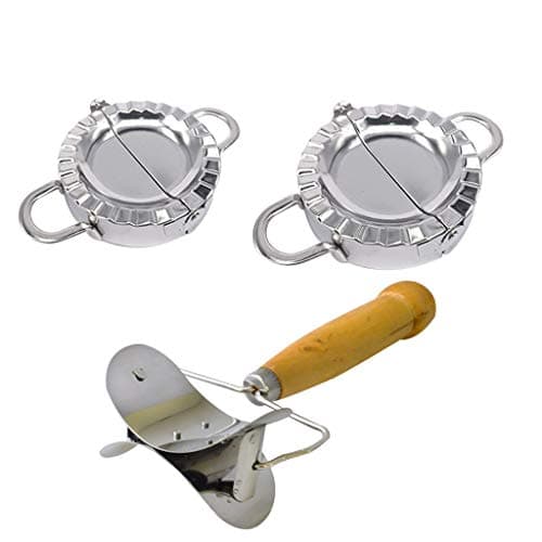 MAMaiuh 3pcs Dumpling Maker Set - Stainless Steel Mini Press Mould Pastry Tools Dumpling Cutter Kitchen Accessories (Sliver)