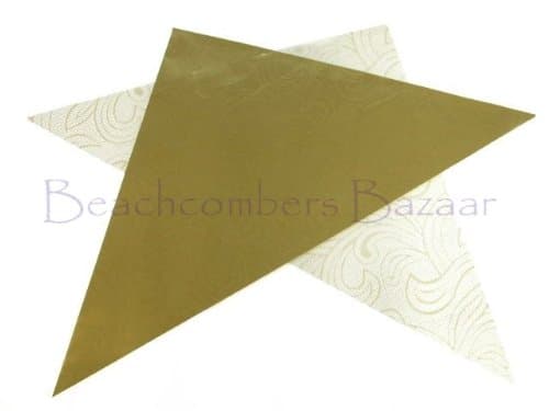 Flat Cellophane Triangles for Rolling Hand Rolled Henna Paste Cake Decorating Cones Art Craft Applicator Dispenser 25 Pack (Gold Swirls)