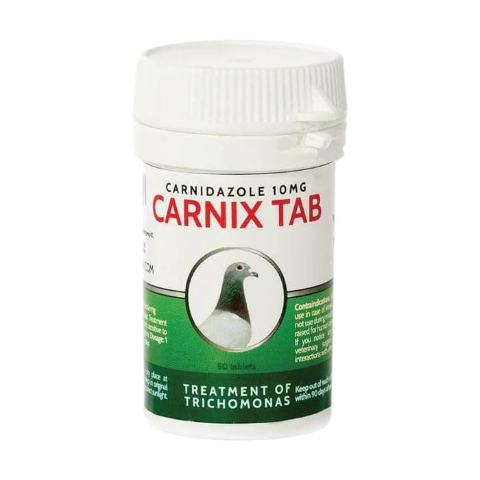 Generic Cest Pharma Carnix 50 Tabs - Carnidazole Treatment for Birds CEST PHARMA Most Effective Canker (TRICHOMONIASIS) Treatment Pill to USE ON Young Birds and Birds in Competition