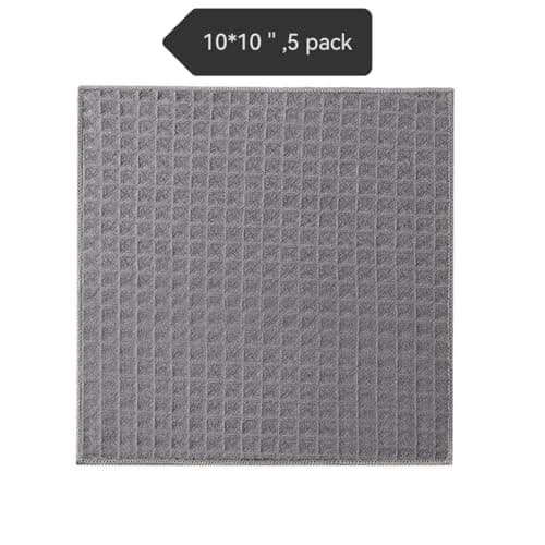 Tanmalan Cleaning Cloth,5 Pack Cleaning Rag,Cleaning Towels 10" X 10"(Grey 5 Pack)