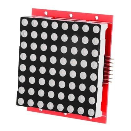 aFirst 2 in 1 74HC595 Chip 8x8 Dot-Matrix Driver Module & Red LED Display Board Kit - White + Black + Red