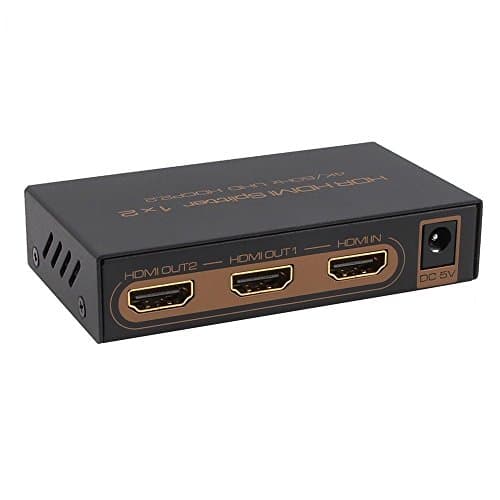 4K@60Hz HDMI Splitter 1x2 Awakelion Premium Quality 4K x 2K/60Hz (1 Input 2 Outputs) HDMI Splitter with AC Power Adapter