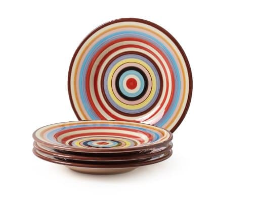 8-3/4-Inch Salad Plate, Sedona Stripe,Set of 4
