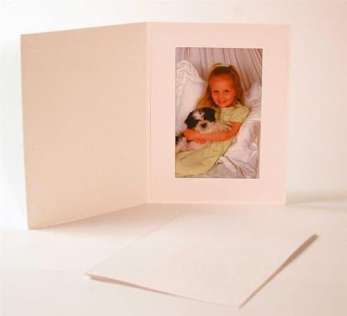 Cardboard Photo Folder for a 5x7 Photo - White Waffled - Pack of 50