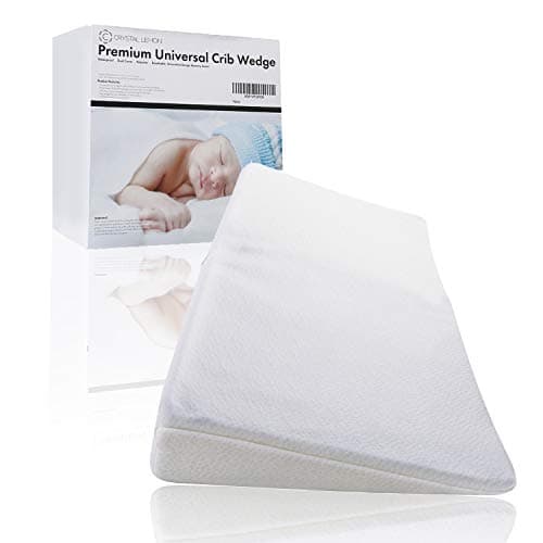 Full Size Universal Crib Wedge Pillow for Baby Mattress, Baby Pillows for Sleeping & Baby Sleep Positioner by Crystal Lemon