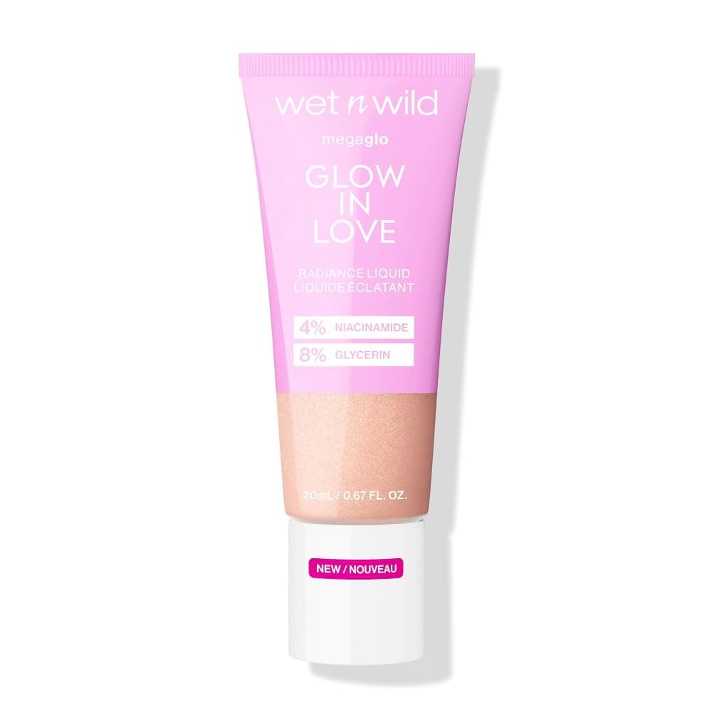 Mega Glo 'Glow in Love', Liquid Highlighter Enriched with Niacinamide and Vitamin E for Natural Glow, Light Formula Illuminating Drops for Gradually Building Illumination
