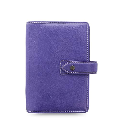Filofax Malden Leather Organizer Agenda Calendar Bundle with DiLoro Ballpoint Pen (Iris 2023, Personal Paper Size 6.73" x 3.74")