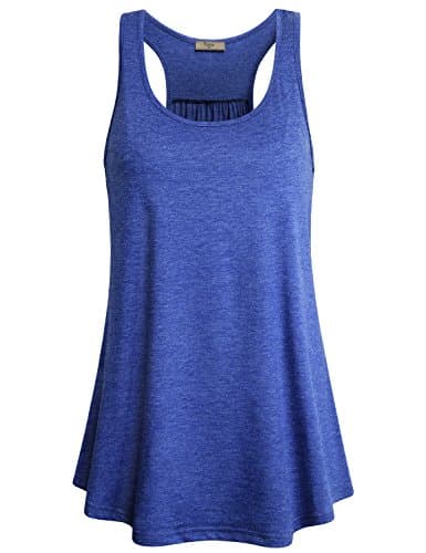 Womens Sleeveless Scoop Neck Flowy Workout Racerback Tank Tops