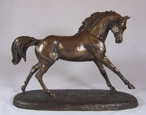 Cantering Arabian Stallion Bronze Horse Sculpture By H Glen