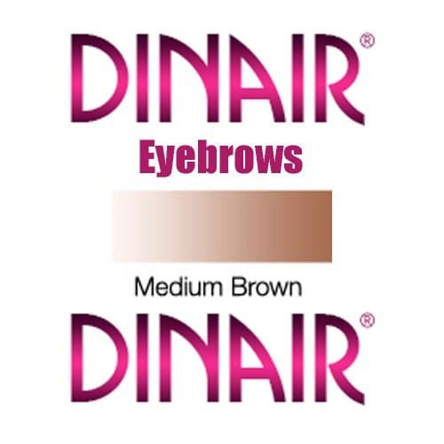 DINAIR AIRBRUSH MAKEUP EYEBROWS and EYE LINER - 1 Bottle MEDIUM BROWN .25oz.