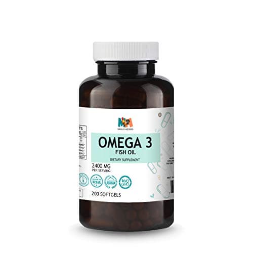 Omega 3 Fish Oil 200 Softgels Capsules, 2300mg, High EPA & DHA, Burpless, Cardiovascular Support, Joint, Cognitive, Skin Health
