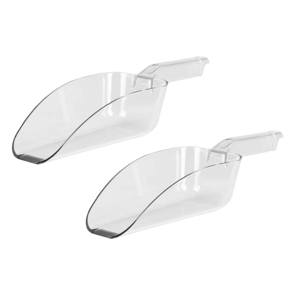 (2 Pack) 6-Ounce Clear Polycarbonate Scoop, Heavy-Duty Plastic Ice Scoop, Small Candy Scoops, Popcorn Scoops, Utility Scoops by Tezzorio