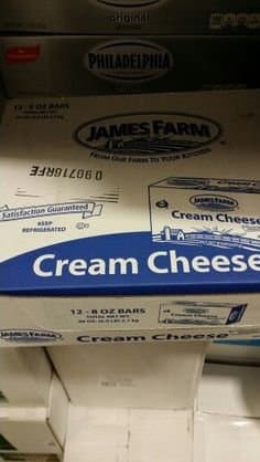 James Farm Cream Cheese 8 Oz (12 Pack)