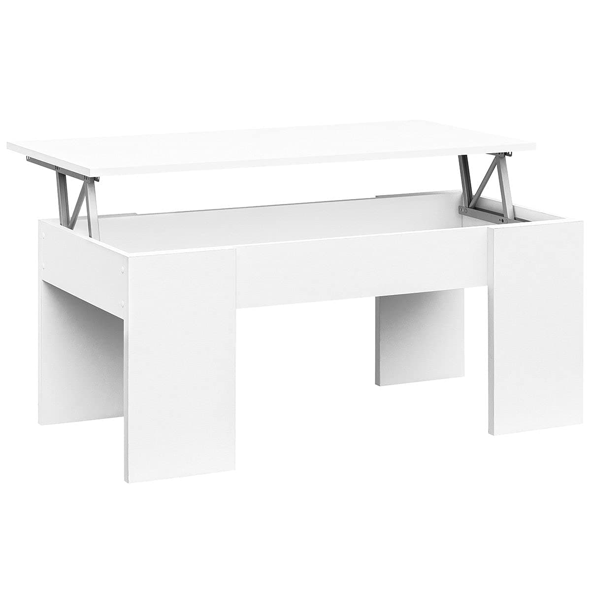 COMIFORT Extendible Coffee Table with Lift Top - Functional Living Room Table with Plenty of Storage, Modern and Stylish, Very Durable, White Colour, Eco-friendly, Made in Europe