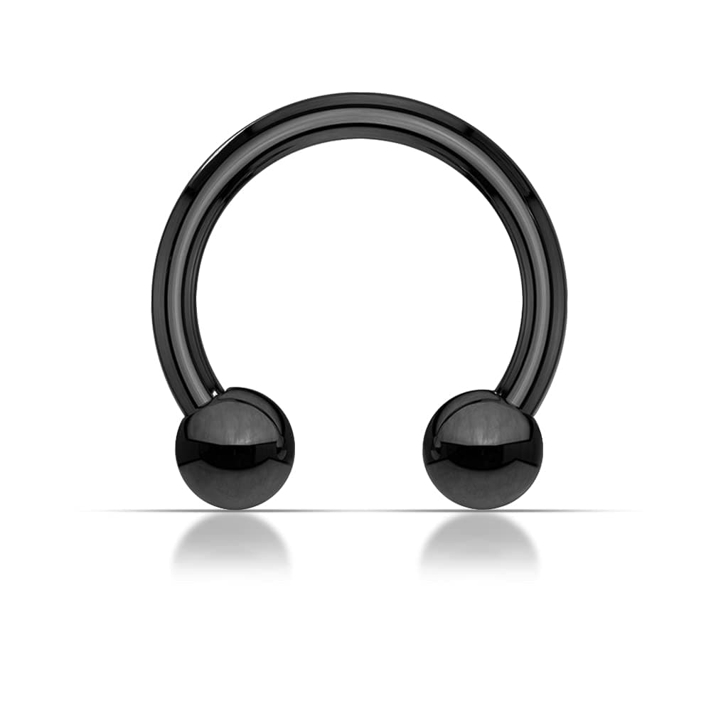 16Gx3/8(1.2x10MM) Anodized Over 316L Surgical Steel Circular Barbell with 4MM Ball Eyebrow Jewelry