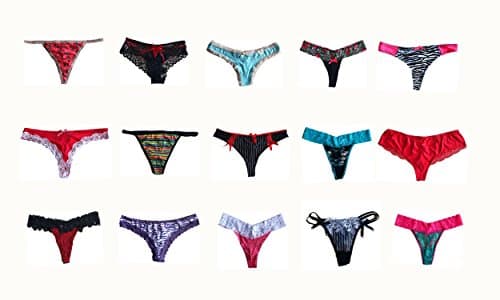 Morvia Varieties of Women Thong Pack Lacy Tanga G-string Bikini Underwear Panties