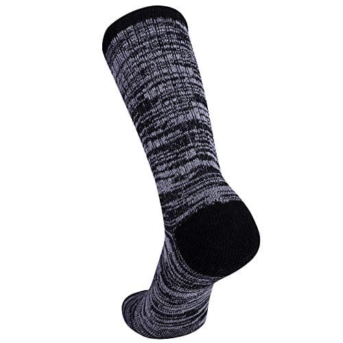 Enerwear-Coolmax10P Pack Men's Cotton Thick Cushion Hiking Crew Boot Socks (10-13/Shoe: 6-12, Black Heel/Grey Foot)