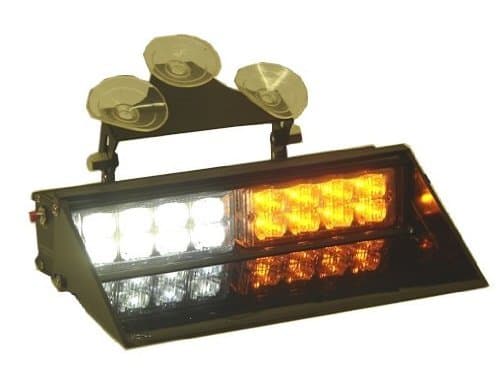 A.P. Dash Mount LED EMERGENCY Light Bar AMBER(yellow)/CLEAR(white) 15 Modes Super Bright