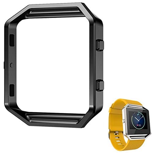Fitbit Blaze Frame Housing, Ronkoen Stainless Steel Metal Watch Frame Housing Holder Shell For Fitbit Blaze Smart Watch--Black