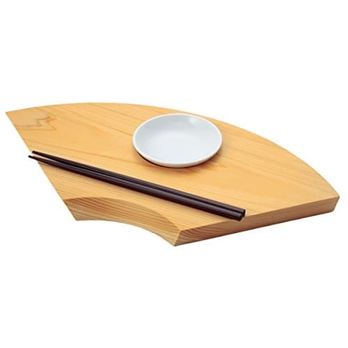 TOSARYU Handmade Hinoki Wooden Sushi Plate (Haiku Plate)