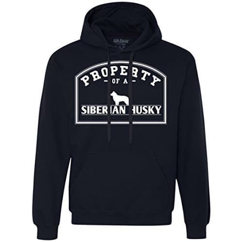Siberian Husky - Property Of A Siberian Husky - Heavyweight Pullover Fleece Sweatshirt Navy