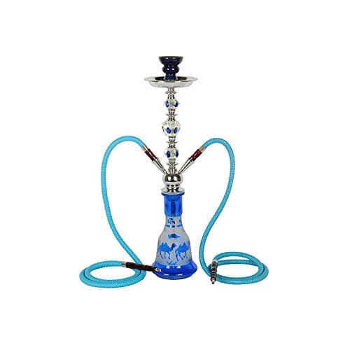 Yameisi 22'' High 2 Pipes Shisha Narguile Set High Quality Arab Style Glass Hookah Delicate Crystal Sheesha