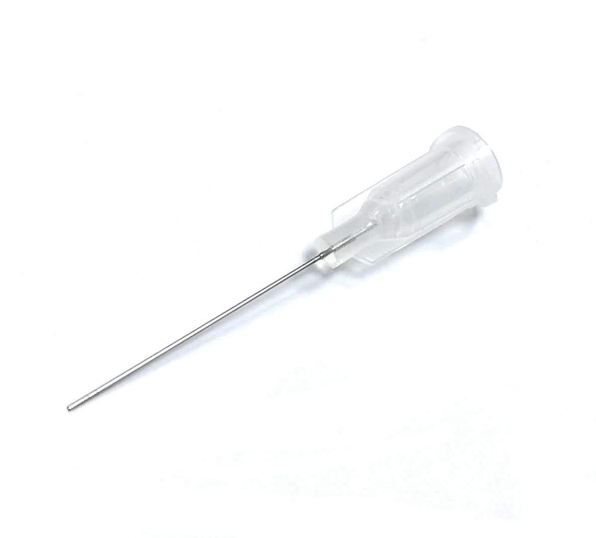 27 Ga 1 Inch Industrial Non-sterile Blunt Tip Dispensing Needle with Luer Lock , Precision Applicator (Clear,50 PCS)
