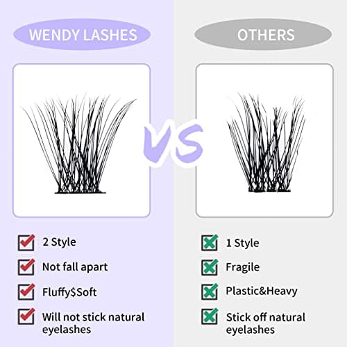 Individual Eyelashes Lash Clusters C/D Curl DIY Eyelashes Wide-stem 12-16mm Thin Band Cluster Lashes Soft and Wispy Clusters Comfortable Lash Clusters（Hybrid/Volume-0.07C, 12-16mm Mixed）