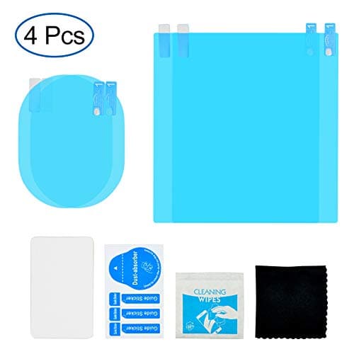RBHK 4 Pcs Car Rearview Mirror Film, Anti Fog Film Rainproof Rear View Mirror Film Protector for Car Mirrors Side Windows (2 Oval Mirror Film + 2 Rec Side Window Film)