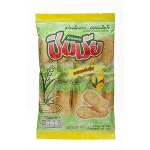 Shinmai Rice Cracker Corn Cheese Unique taste Thailand Only 50g.