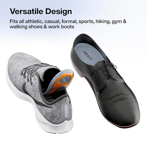 FOVERA Gel Insoles Pair for Walking, Running, Sports, Formal and Safety Shoes - All Day Comfort with Dual Gel Technology - Full Length Sole for Every Shoe (Female, Orange, Pack of 1 Pair)