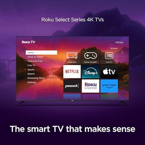 Roku Smart TV – 43-Inch Select Series 4K HDR RokuTV with Roku Enhanced Voice Remote, Brilliant 4K Picture, Automatic Brightness, & Seamless Streaming – Live Local News, Sports, Family Entertainment